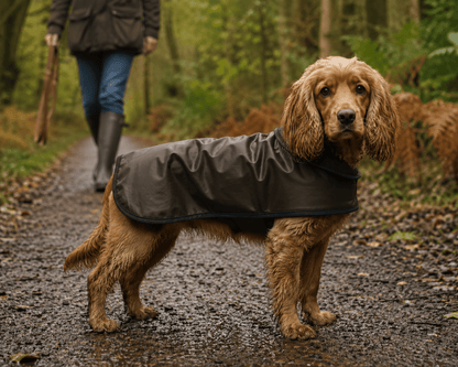 Oilskin Dog Coat - Pet ID Tags
