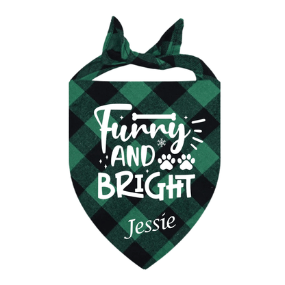 Personalised Christmas Dog Bandana - Pet ID Tags