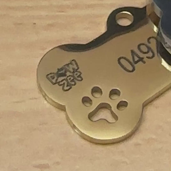 video of engraved stainless steel dog tags by pawzee