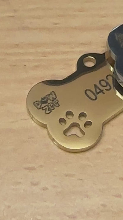 video of engraved stainless steel dog tags by pawzee