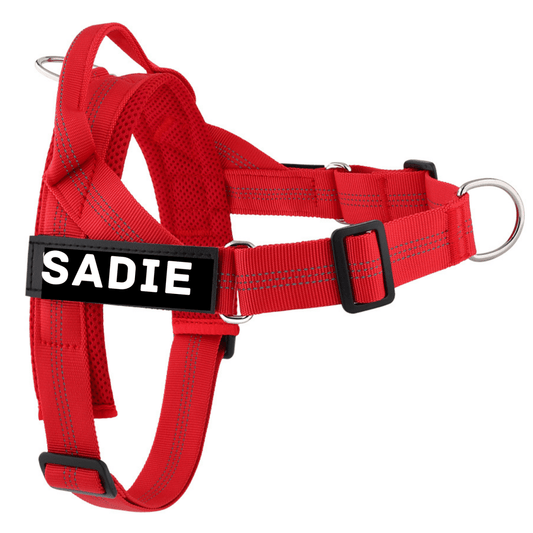 RED Personalised Dog Harness - Comfy, Custom & Cute - Pet ID Tags
