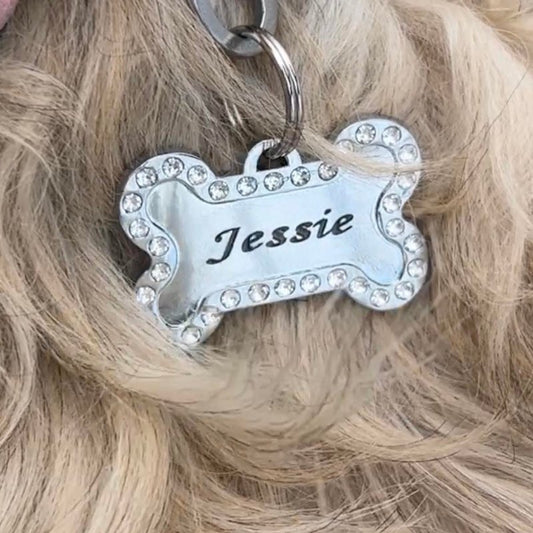 Bling Bone Stainless Steel Dog Tags - Pet ID Tags