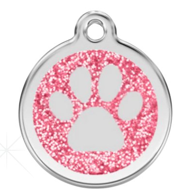 Engraved Pawzee Glitter Metal Dog Tag for Pets - Pet ID Tags