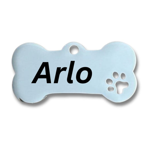 Stainless Steel Dog Tag Bone SILVER