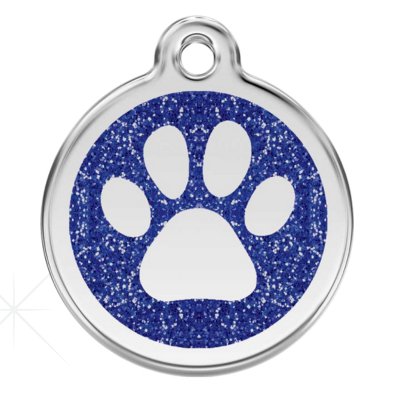 Engraved Pawzee Glitter Metal Dog Tag for Pets - Pet ID Tags