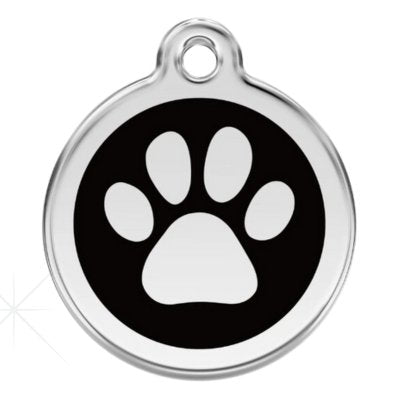 Black Pawzee Glitter Metal Pet Tag - Pet ID Tags
