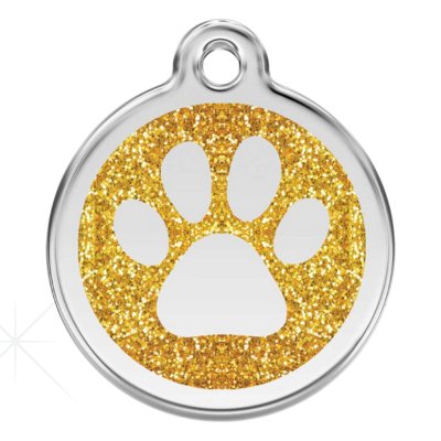 Black Pawzee Shiny Metal Pet Tag