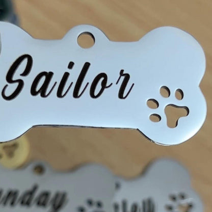 2 FOR $30 Bone Stainless Steel Dog Tags