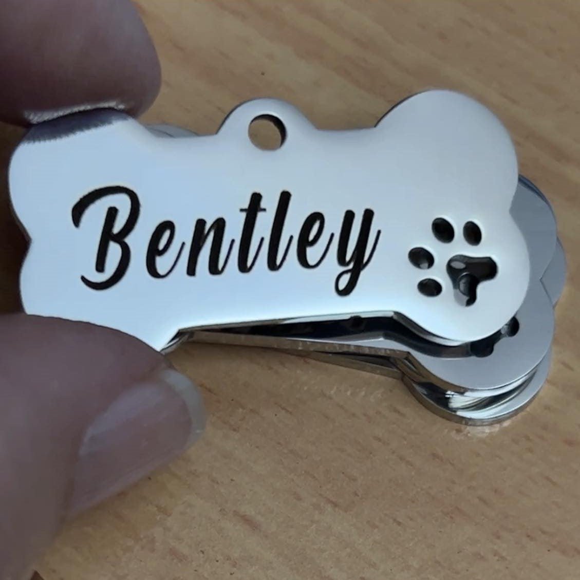 2 FOR $30 Bone Stainless Steel Dog Tags