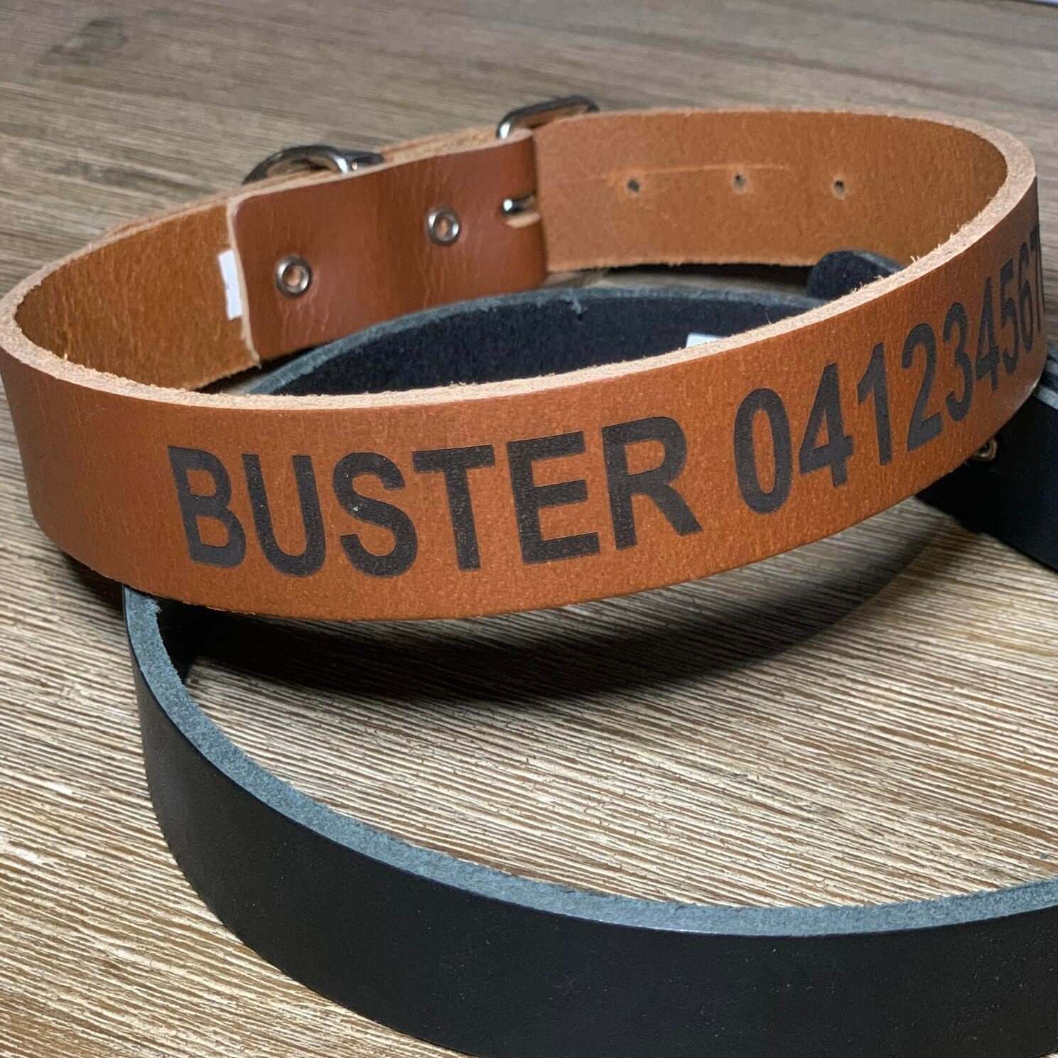 Engraved Leather Dog Collars with Names (save upto 40%)