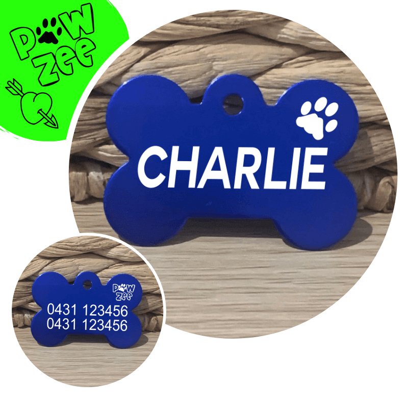 Engraved Pawzee Light Pet Tags - Pet ID Tags