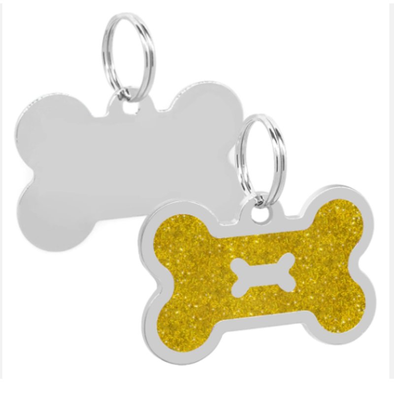 Engraved Pawzee Glitter Metal Dog Tag for Pets