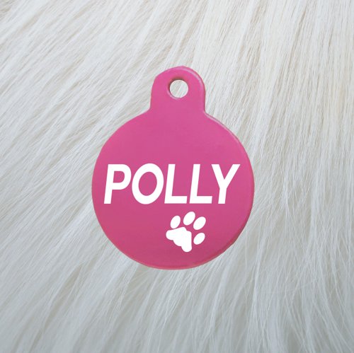 Round Pet Tag - Pink