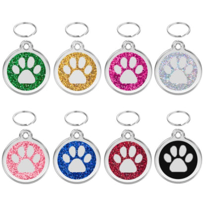 Engraved Pawzee Glitter Metal Dog Tag for Pets - Pet ID Tags