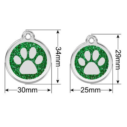 Engraved Pawzee Glitter Metal Dog Tag for Pets - Pet ID Tags