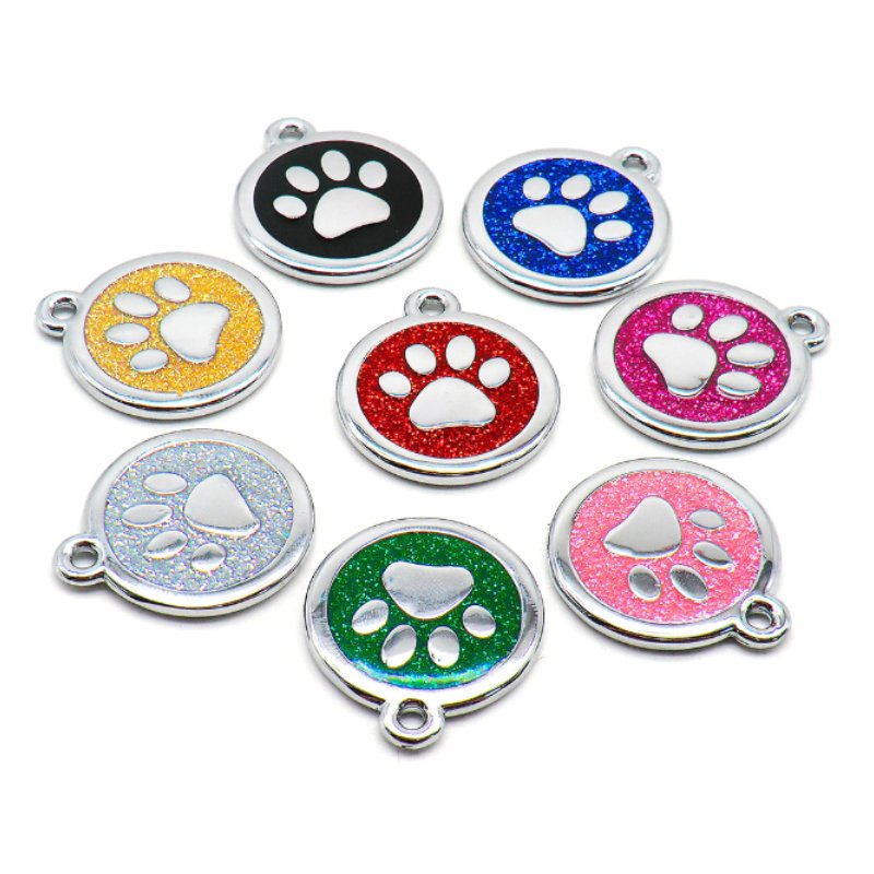 2 FOR $30 ENGRAVED Pawzee Glitter Metal Dog Tags - Pet ID Tags