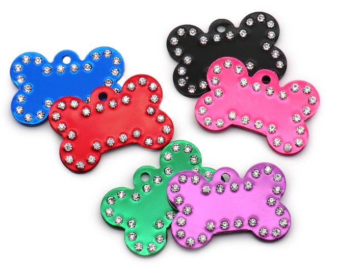 Crystal Bling Engraved Pet ID Tags - Pet ID Tags