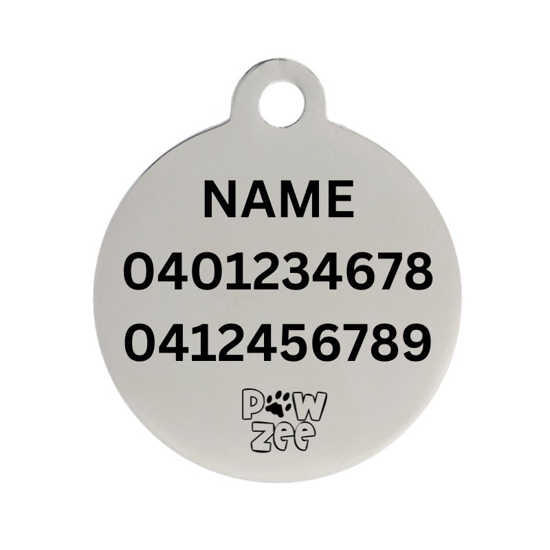 Pink Pawzee Glitter Metal Pet Tag - Pet ID Tags