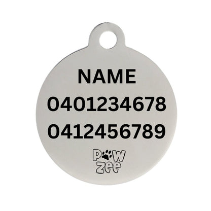 Blue Pawzee Glitter Metal Pet Tag - Pet ID Tags