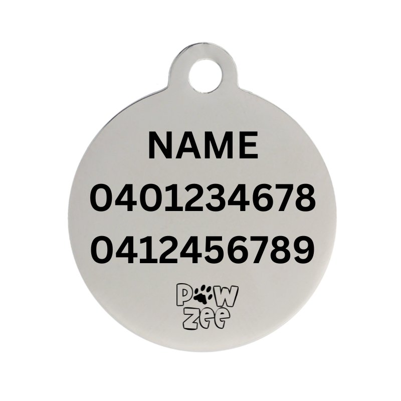 Black Pawzee Shiny Metal Pet Tag