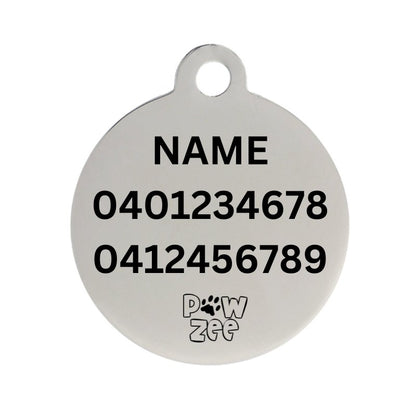 Black Pawzee Shiny Metal Pet Tag