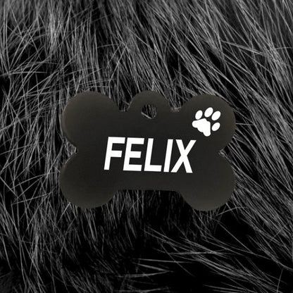 Black Bone Pawzee Light Dog Tags for Pets - Australia - Pet ID Tags