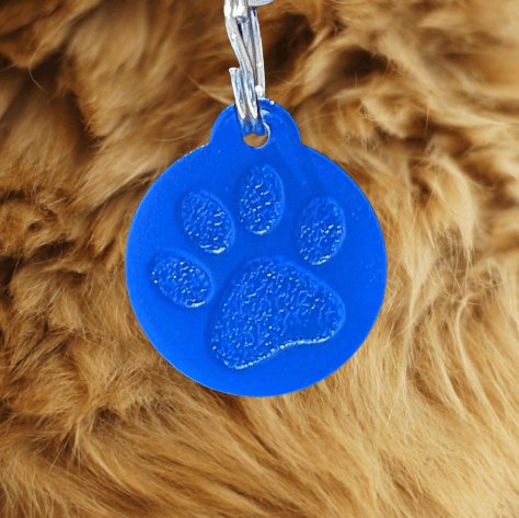 Dark Blue Pawzo Pet ID Tags