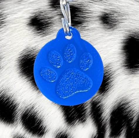 Dark Blue Pawzo Pet ID Tags