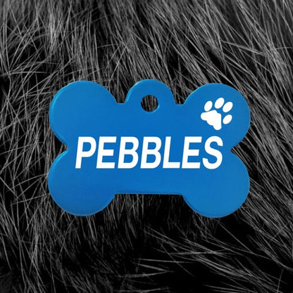 Light Blue Bone Pawzee Pet Tags pawzee Pet ID Tags 