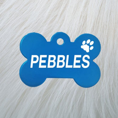 Light Blue Pawzee Bone Dog Tags for Pets