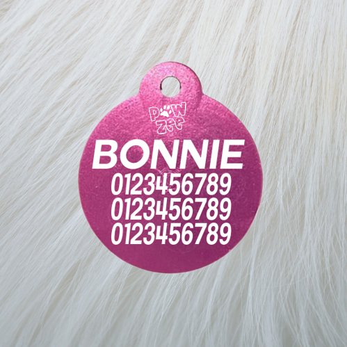 Personalized PAWZO PET TAGS 2 FOR $28 - LARGE, lightweight aluminum tags with a big paw print, free delivery Australia-wide.
