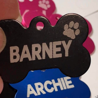 Black Bone Pawzee Light Dog Tags for Pets - Australia - Pet ID Tags